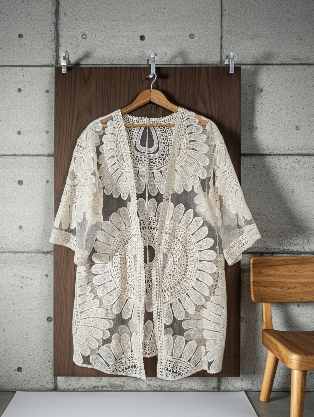 Chico's Cream Lace Kimono